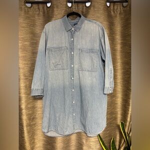 GAP Light Blue Denim Shirt Dress with pockets